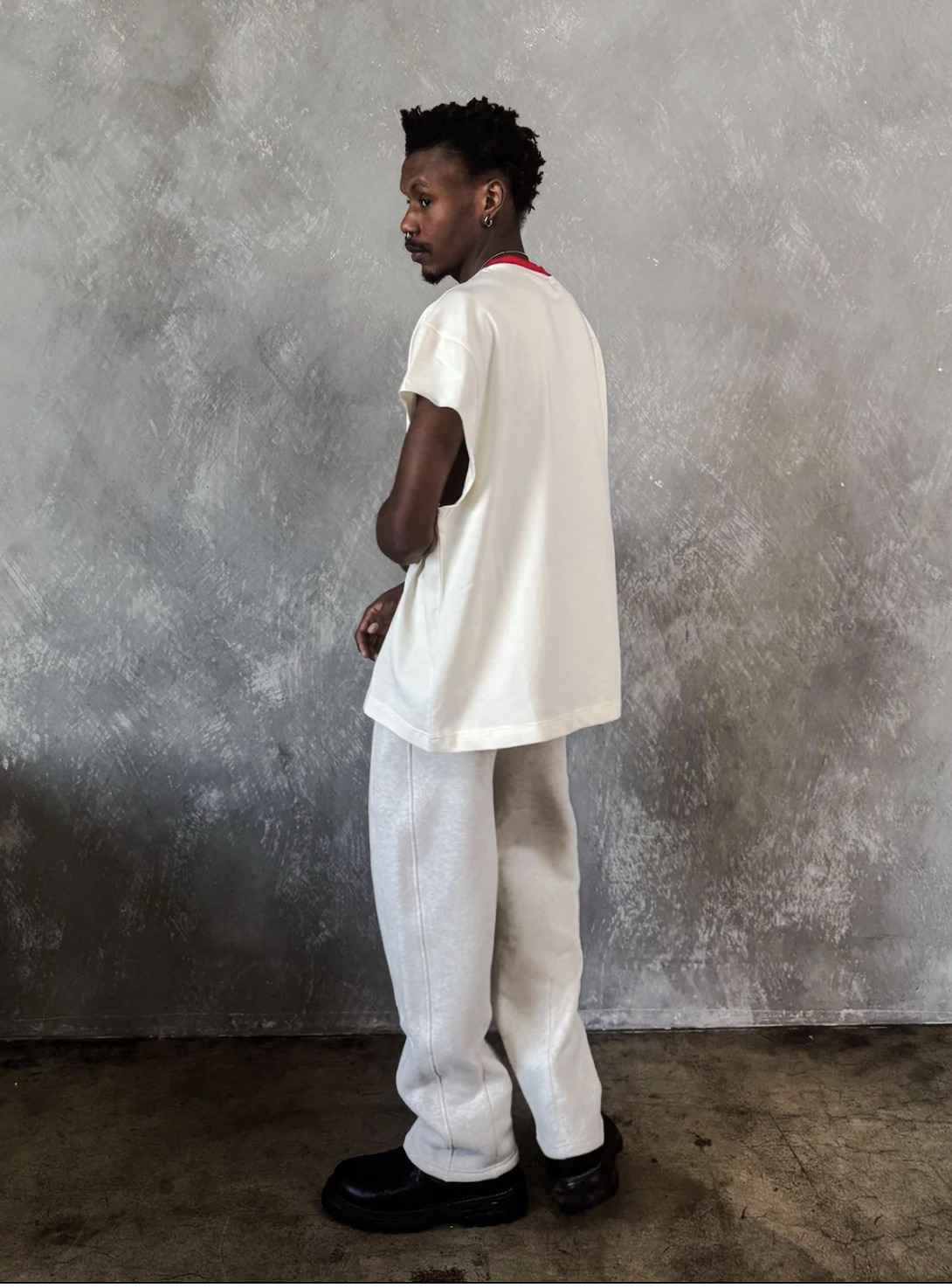 MADE IN LOS ANGELES | PLEATED STRAIGHT SWEATPANTS - ASH HEATHER [MIT-PS1]